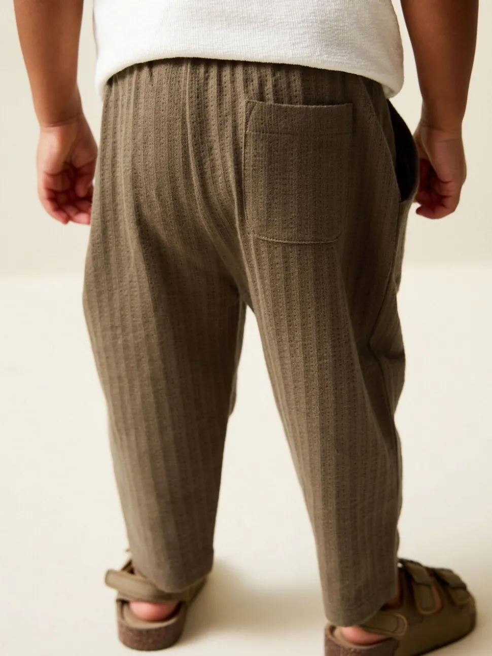 Lichtbruin - Jersey joggingbroek met textuur (3 mnd-7 jr)