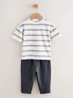 Lichtbruin - Jersey Shirt T-Shirt and Joggers 3 Piece Set (3mths-7yrs)