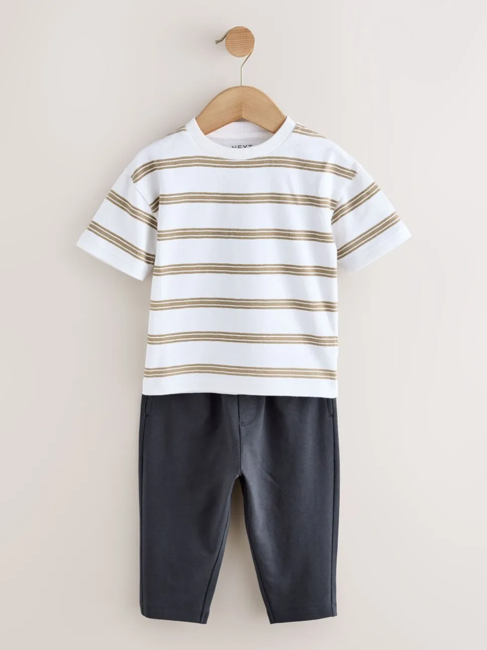Lichtbruin - Jersey Shirt T-Shirt and Joggers 3 Piece Set (3mths-7yrs)