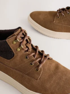 Lichtbruin - Knitted Collar Ankle Boots