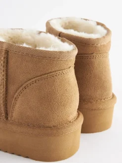Lichtbruin - Lage schoenen mini warmgevoerde waterafstotende suède Boots