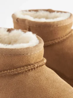 Lichtbruin - Lage schoenen mini warmgevoerde waterafstotende suède Boots