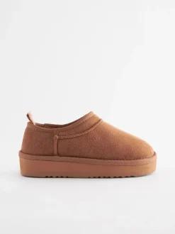 Lichtbruin - Lage schoenen Shoot fleece gevoerde pantoffels