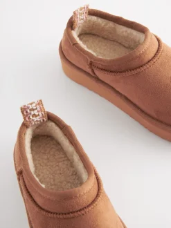 Lichtbruin - Lage schoenen Shoot fleece gevoerde pantoffels