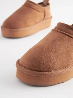 Lichtbruin - Lage schoenen Shoot fleece gevoerde pantoffels