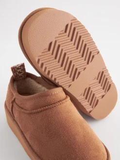 Lichtbruin - Lage schoenen Shoot fleece gevoerde pantoffels