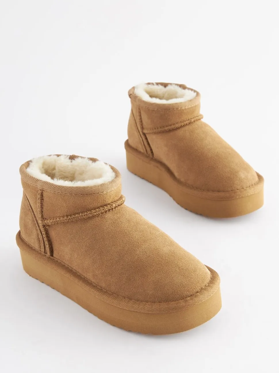 Lichtbruin - Lage schoenen mini warmgevoerde waterafstotende suède Boots