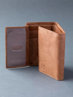 Lichtbruin - Lakeland Leather Bowston portemonnee met opvouwbaar ontwerp