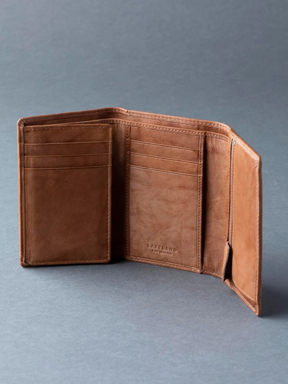 Lichtbruin - Lakeland Leather Bowston portemonnee met opvouwbaar ontwerp