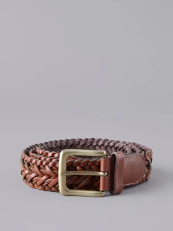 Lichtbruin - Lakeland leren gevlochten Howbeck riem