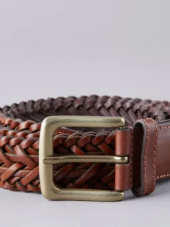Lichtbruin - Lakeland leren gevlochten Howbeck riem