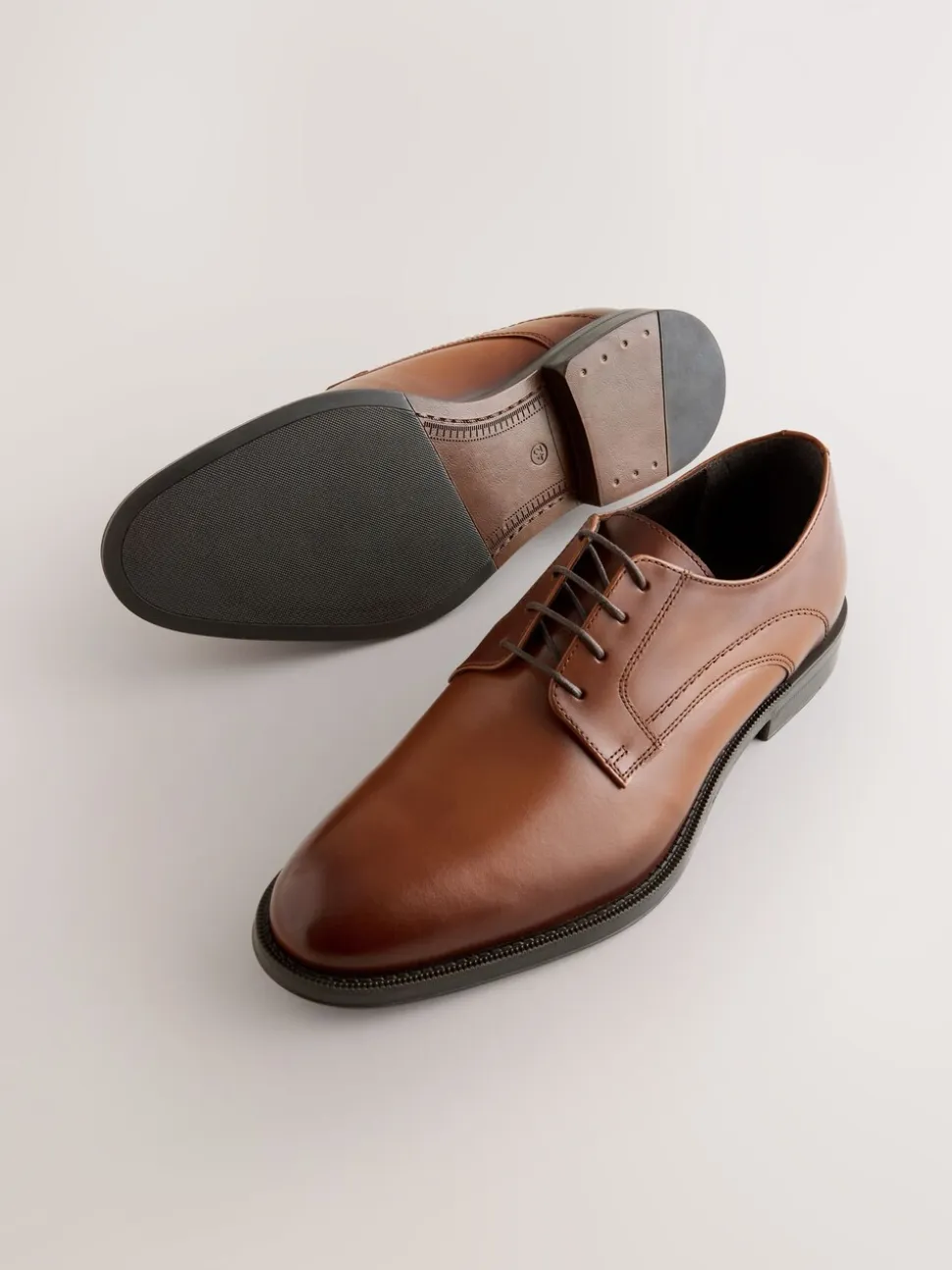 Lichtbruin - Leren Derby schoenen