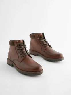 Lichtbruin - Leren hoge schoenen