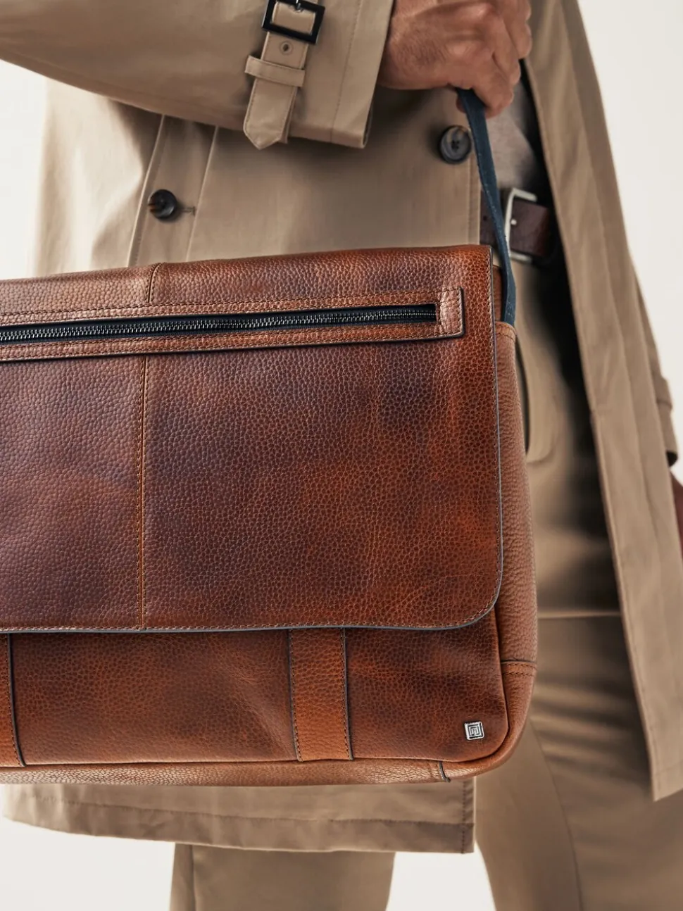 Lichtbruin - Messenger-tas