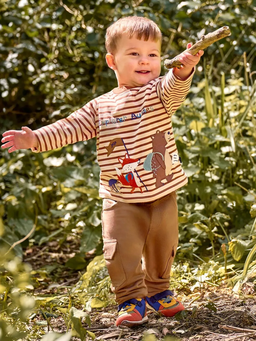 Lichtbruin & naturelkleurig gemêleerd - JoJo Maman Bébé Cargo 100% Cotton Joggers 2 Pack