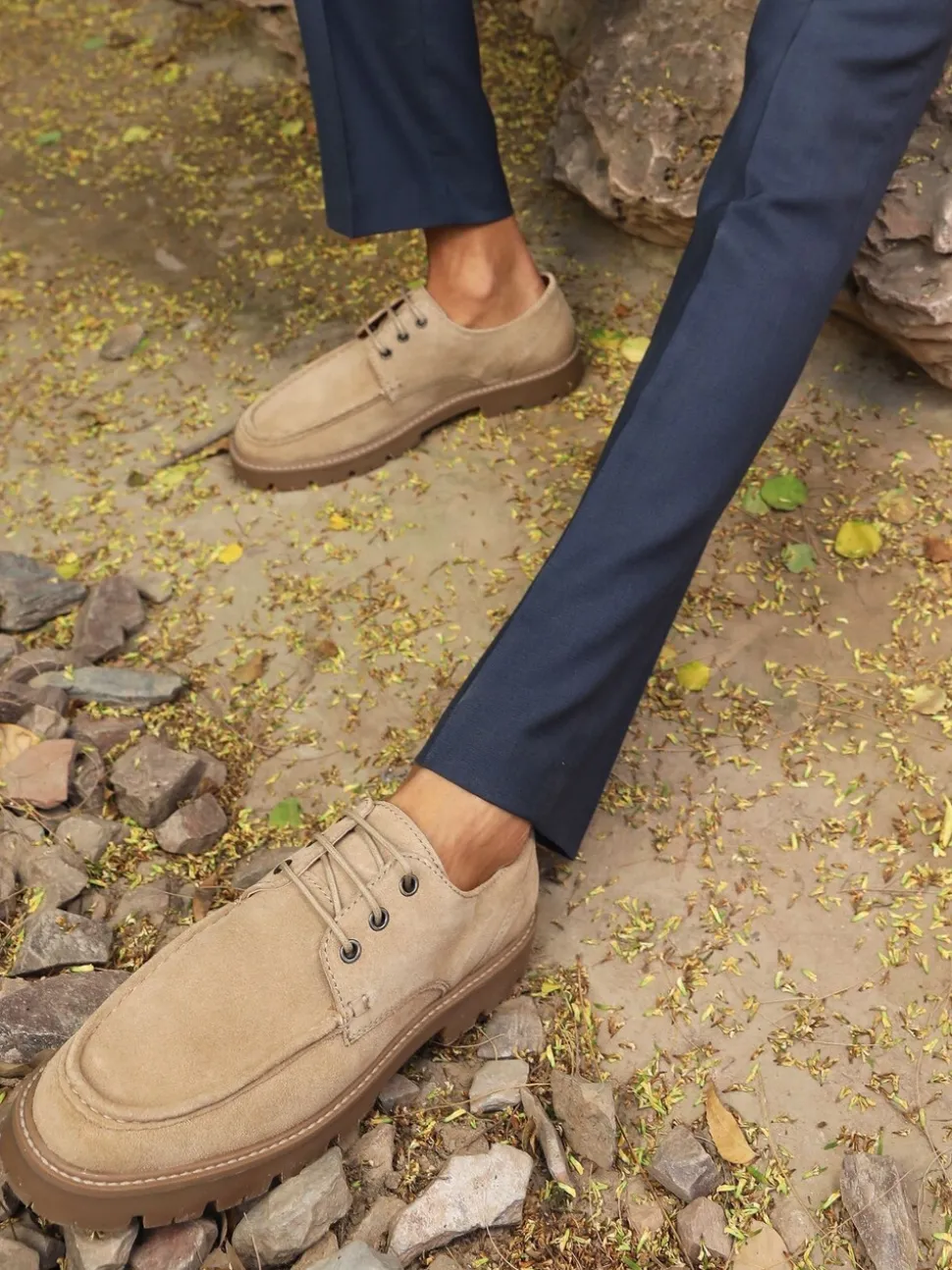 Lichtbruin - Off The Hook Harvey Suede Leather Casual Lace-Up Boat Shoes