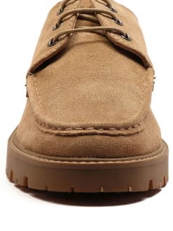 Lichtbruin - Off The Hook Harvey Suede Leather Casual Lace-Up Boat Shoes