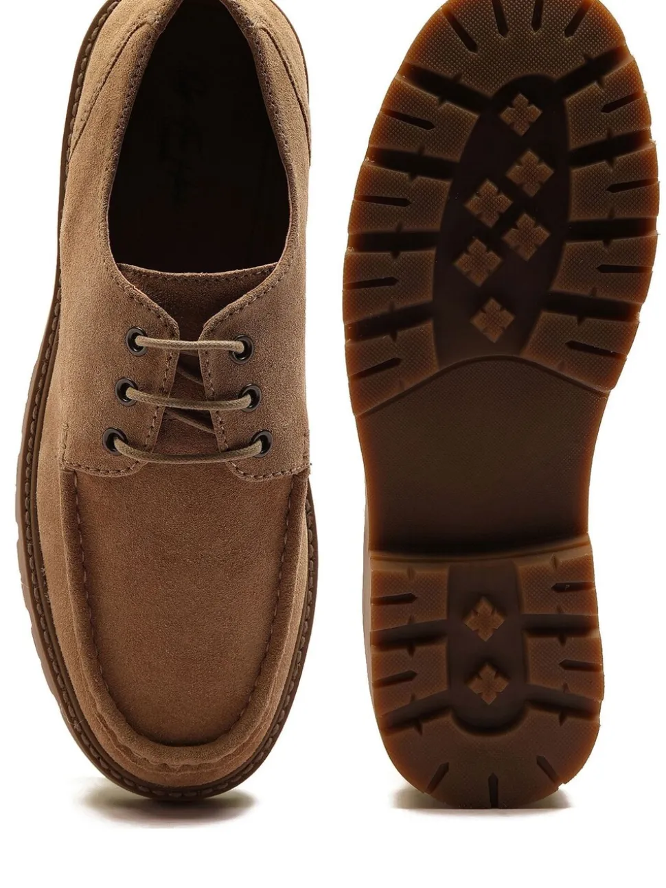 Lichtbruin - Off The Hook Harvey Suede Leather Casual Lace-Up Boat Shoes