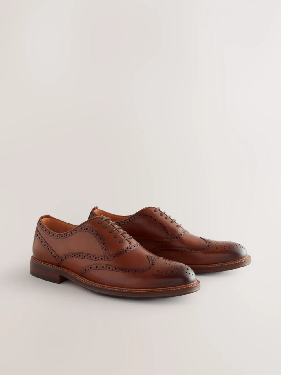Lichtbruin - Oxford Wingcap Leather Shoes