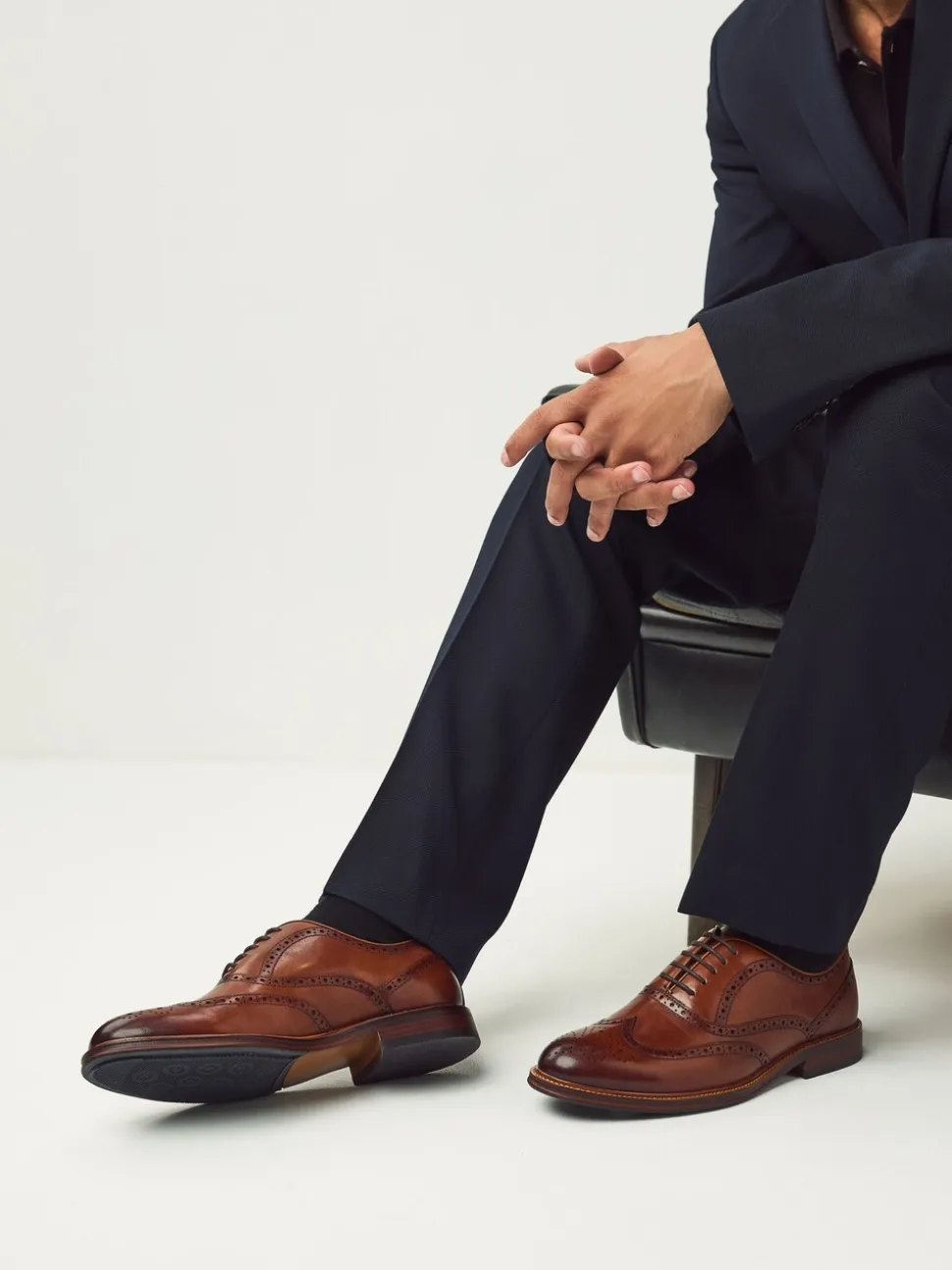 Lichtbruin - Oxford Wingcap Leather Shoes