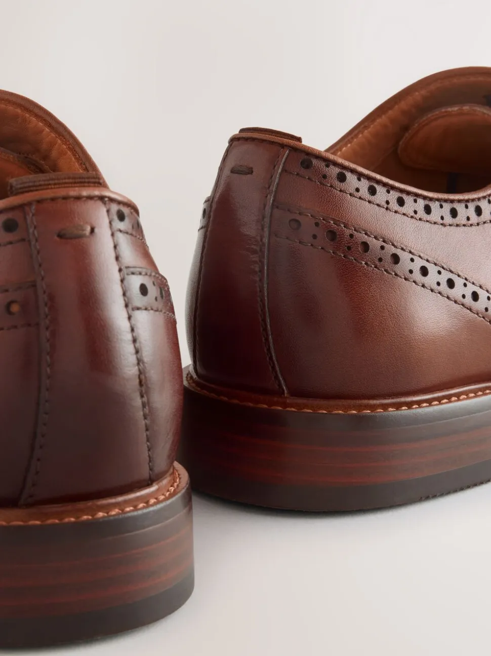 Lichtbruin - Oxford Wingcap Leather Shoes