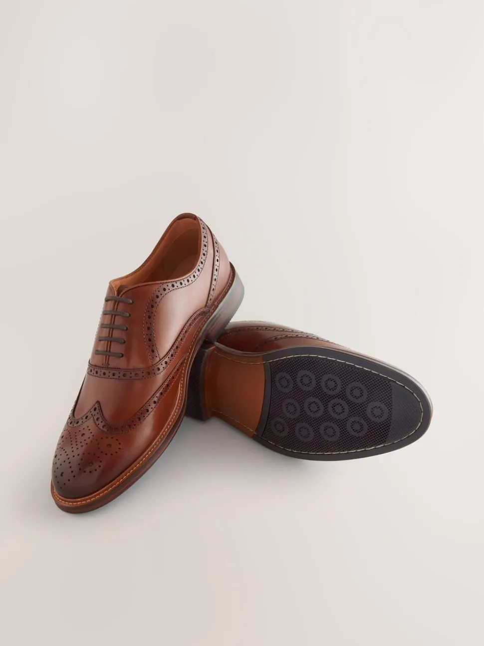 Lichtbruin - Oxford Wingcap Leather Shoes