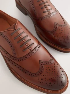 Lichtbruin - Oxford Wingcap Leather Shoes