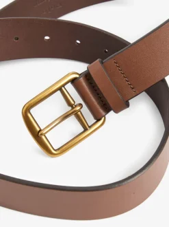 Lichtbruin - Polo Ralph Lauren - Saddle leren riem met logo