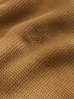 Lichtbruin - Regular fit poloshirt met korte mouwen en contrasterende randen