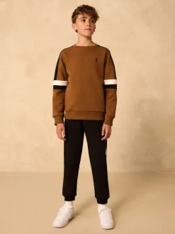 Lichtbruin - Set met colourblock-trui (3-16jr)