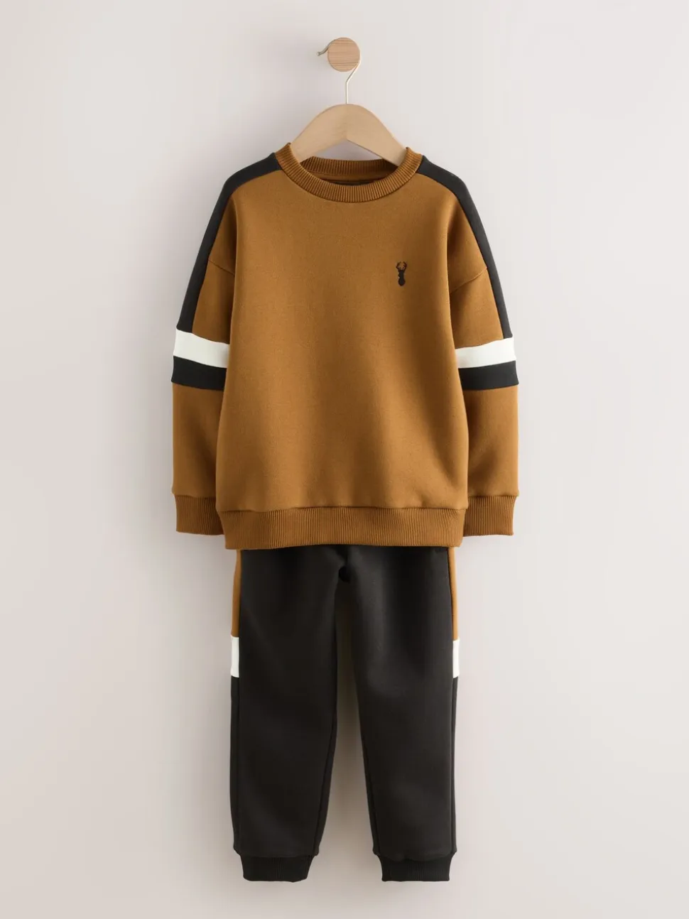 Lichtbruin - Set met colourblock-trui (3-16jr)