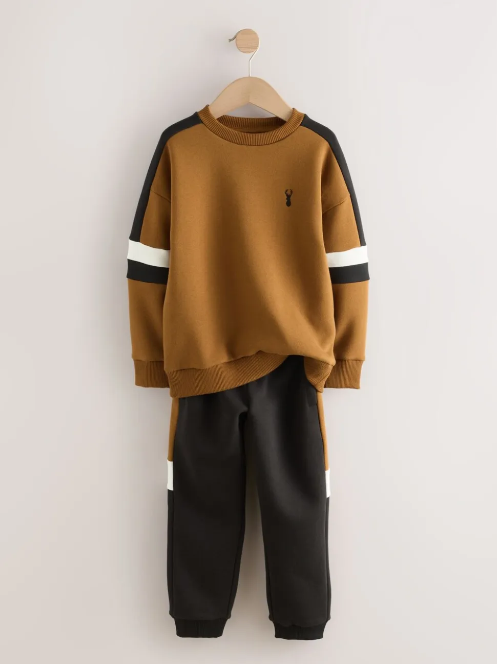 Lichtbruin - Set met colourblock-trui (3-16jr)