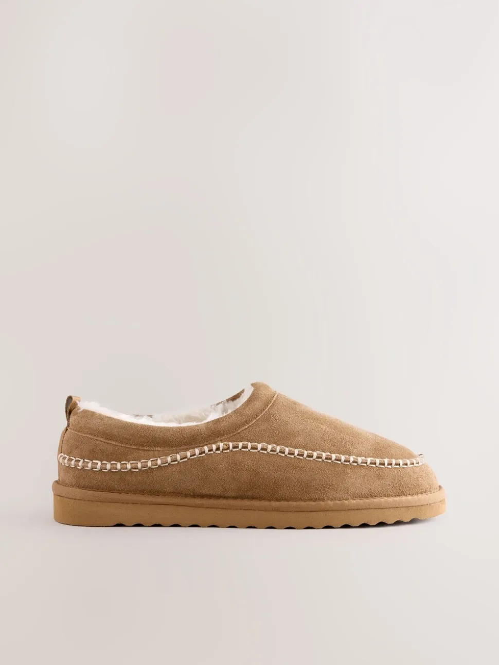 Lichtbruin - Signature Suede Stitch Detail Slippers