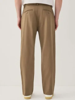 Lichtbruin - Single Pleated Stretch Chinos Trousers
