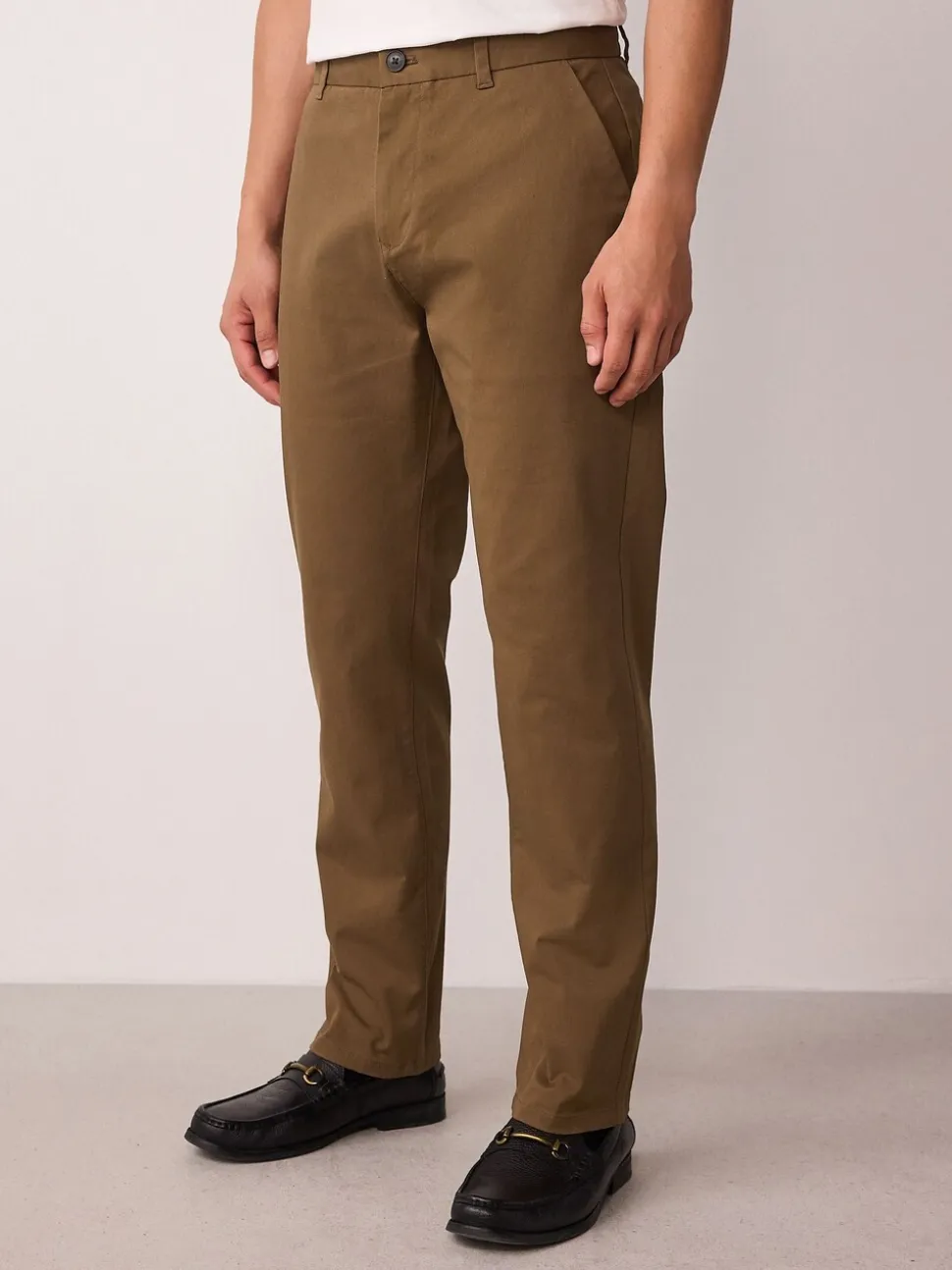 Lichtbruin - Slim Fit - Stretchy chino