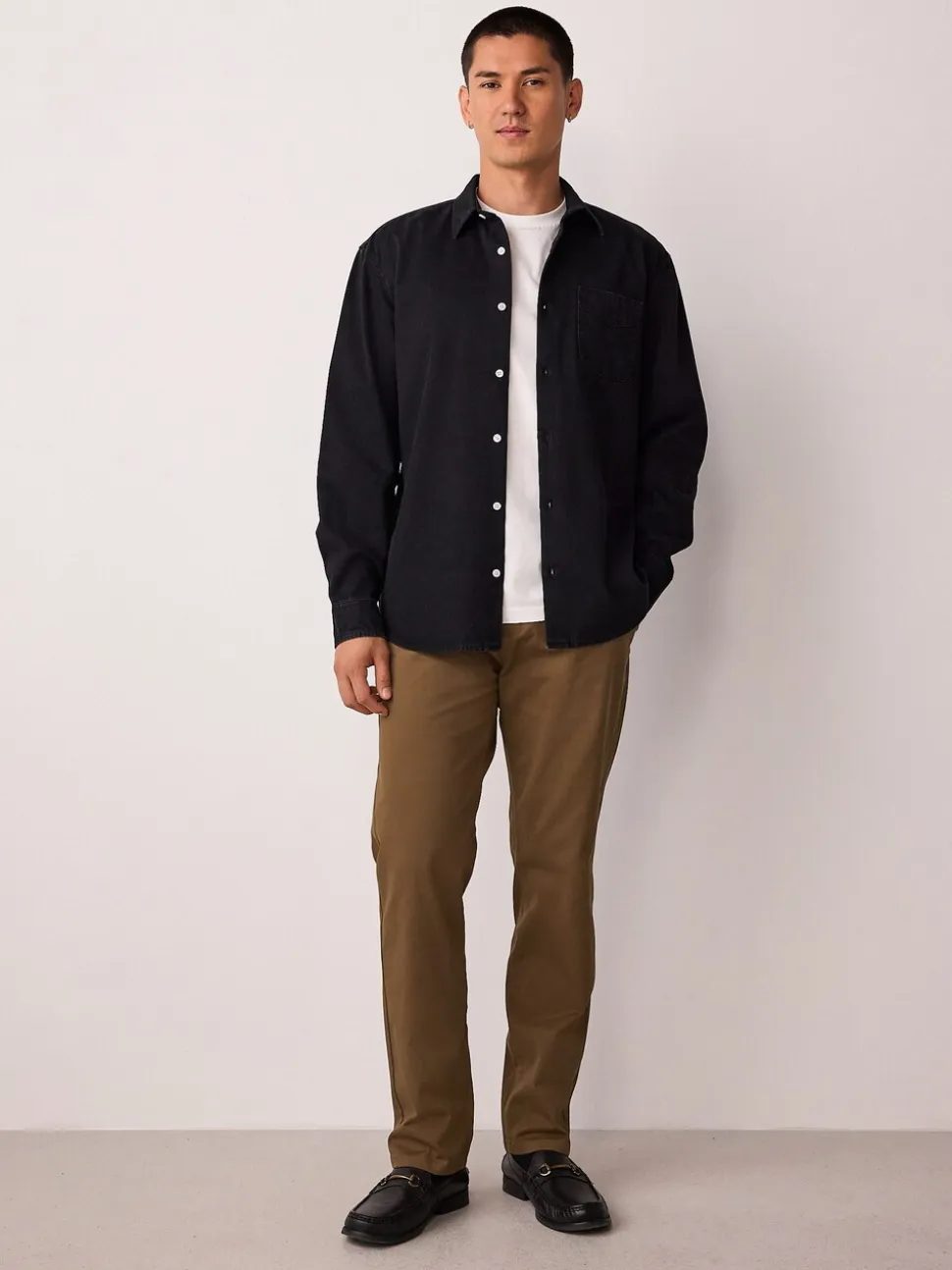 Lichtbruin - Slim Fit - Stretchy chino
