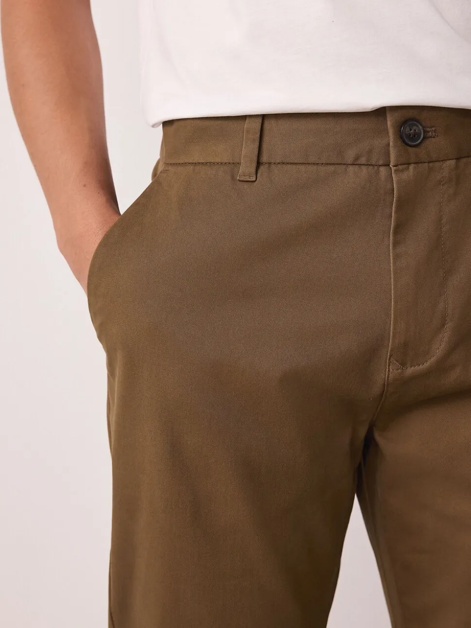 Lichtbruin - Slim Fit - Stretchy chino