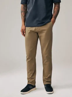 Lichtbruin - Slim Fit - Stretchy chino