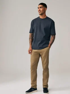 Lichtbruin - Slim Fit - Stretchy chino