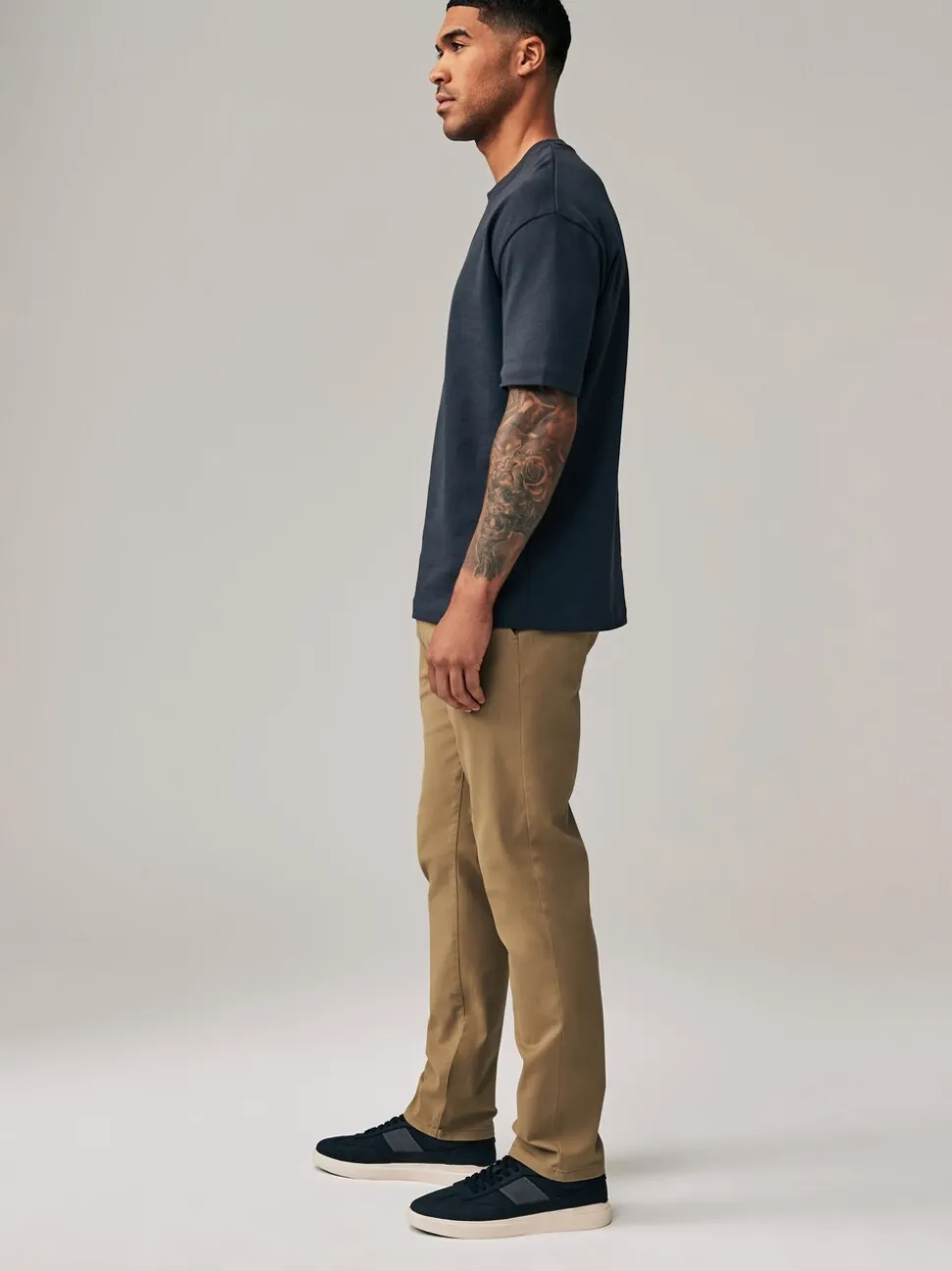 Lichtbruin - Slim Fit - Stretchy chino