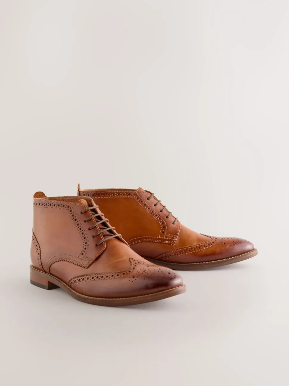 Lichtbruin - Smart Brogue Leather Boots