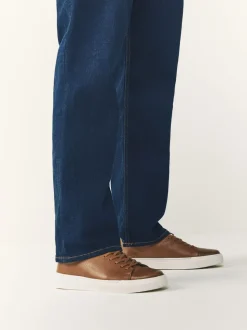 Lichtbruin - Smart Casual Toe Cap Leather Longline Trainers