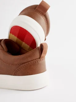 Lichtbruin - Sneakers met twee klittenbandjes