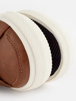 Lichtbruin - Sneakers met twee klittenbandjes