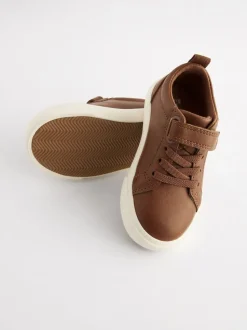 Lichtbruin - Sneakers met klittenbandsluiting en elastische veters