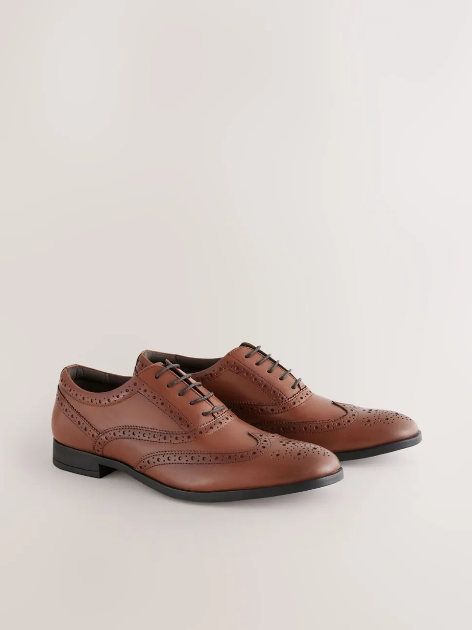 Lichtbruin - Standaard pasvorm - Leren Oxford brogues