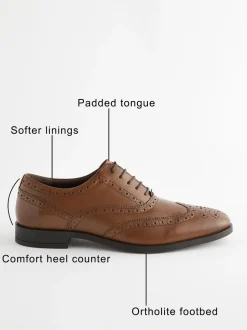 Lichtbruin - Standaard pasvorm - Leren Oxford brogues