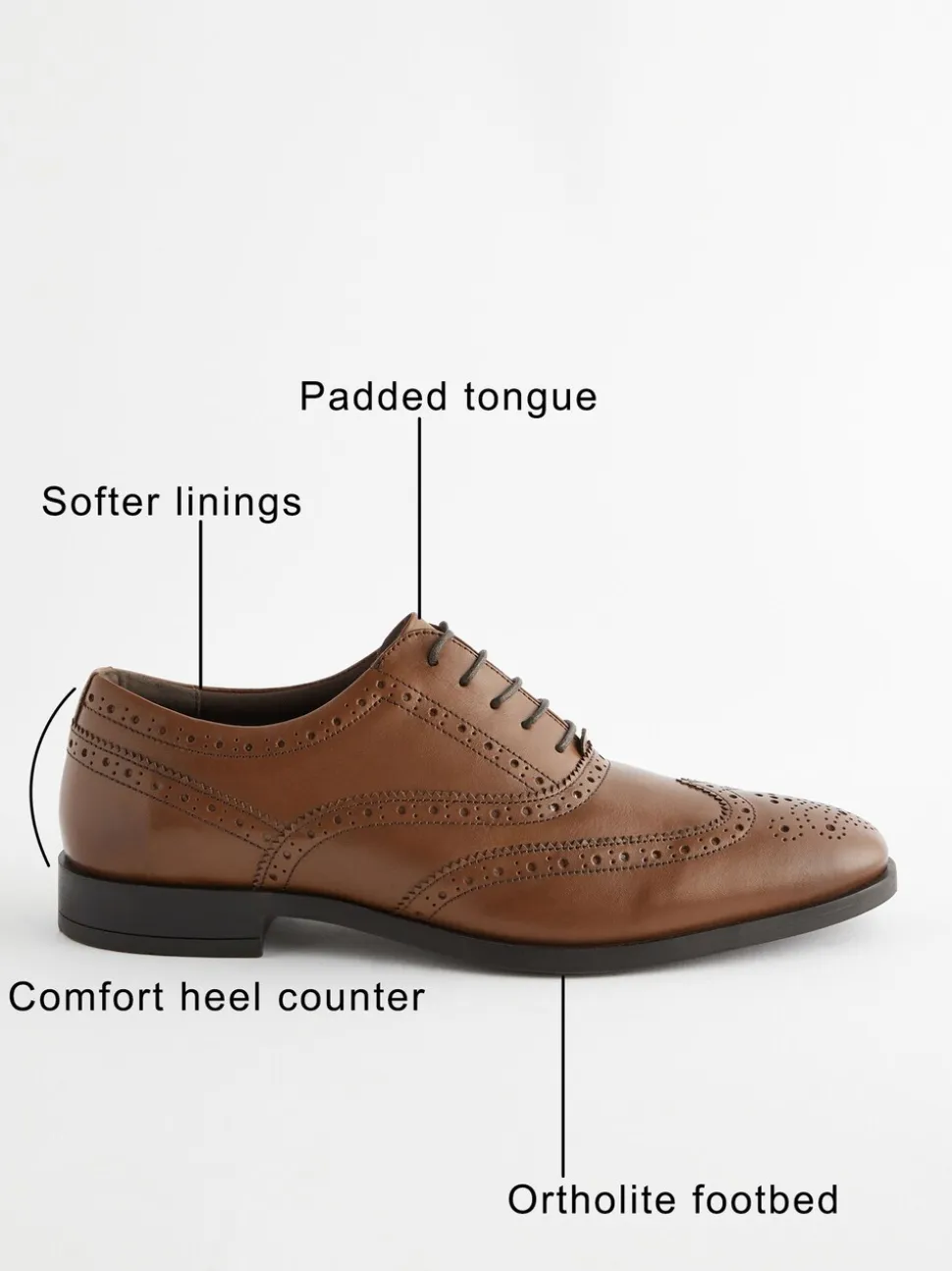 Lichtbruin - Standaard pasvorm - Leren Oxford brogues