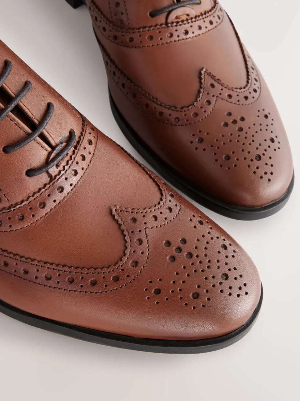 Lichtbruin - Standaard pasvorm - Leren Oxford brogues