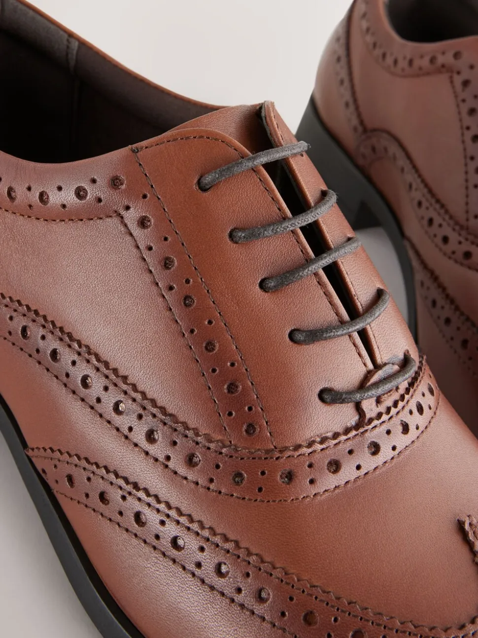Lichtbruin - Standaard pasvorm - Leren Oxford brogues